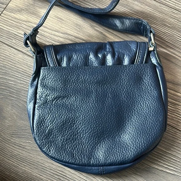Navy Leather Crossbody Bag - Picture 2 of 8